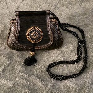 Stunning Mary Frances Vintage Black and Gold Shoulder Bag